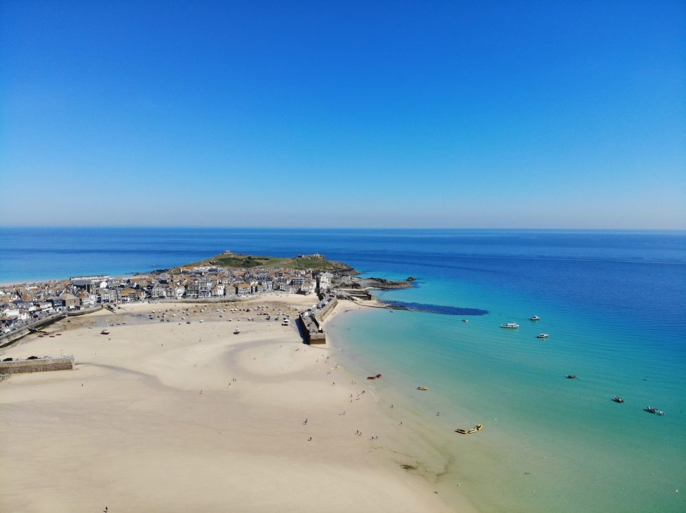 cornwall beach aerial photo