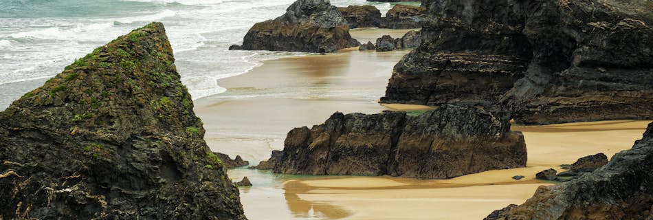 Rock Formations at Carnewas Beach, Bedruthan, Cornwall, UK